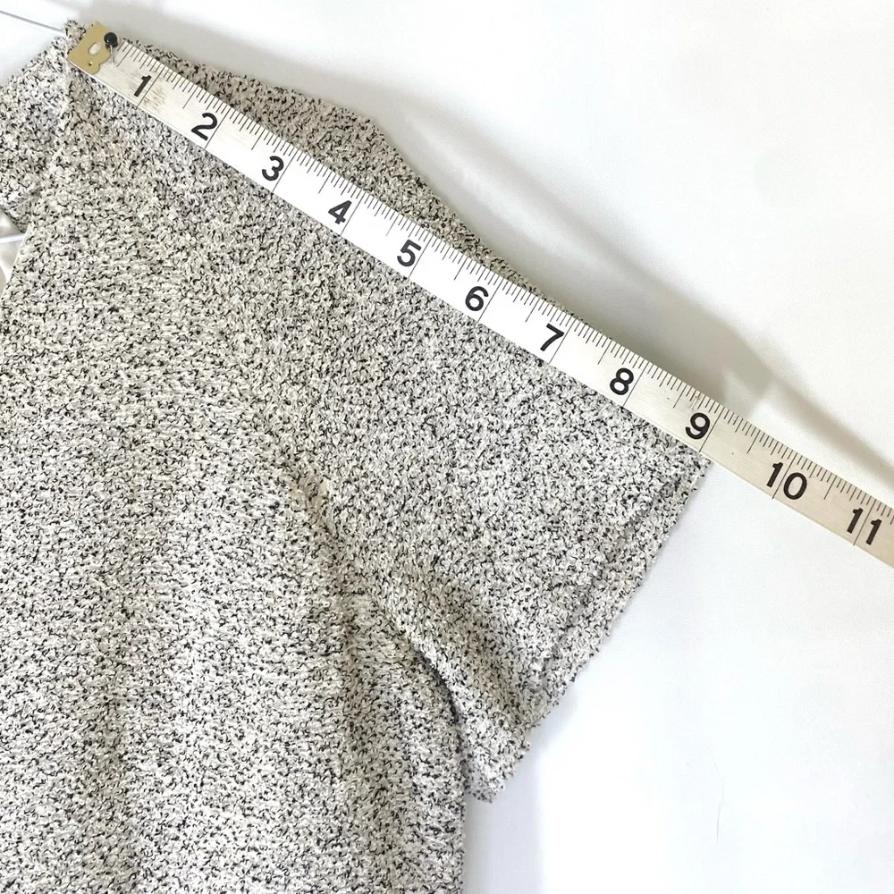 Club Monaco Black White Speckled Cotton Blend Fit Flare Dress Sz S Luxury Zipper - Picture 9 of 11